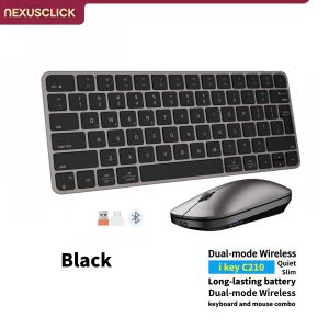 NexusClick Ultra Slim Wireless Keyboard Mouse Combo4 ModesRechargeableQuiet Low ProfileAdjustable DPIfor iOS/Windows Office
