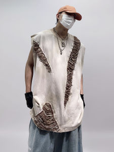 Hiphop Brand Retro Dismountable Short Sleeve T-Shirt Tank Top