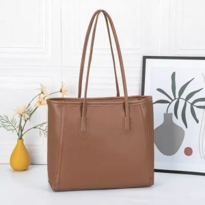 Korean Fashion Pu Leather Shoulder Bag Zipper Tote Bag for Women