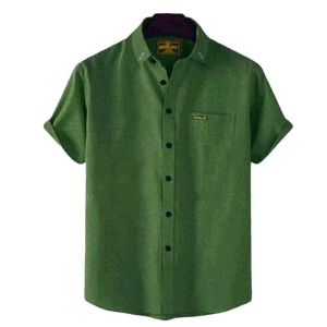 Kemeja blue sky pria polos lengan pendek