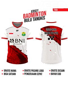 KAOS JERSEY bADMINTON BULU TANGKIS FREE COSTUME GRATIS NAMA NO LOGO TEAM DAN NAMA TEAM (NEW-02)
