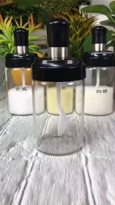 [HCM] Lọ đựng gia vị， hũ đựng gia vị thủy tinh kèm thìa cao cấp 250ML Cozy520