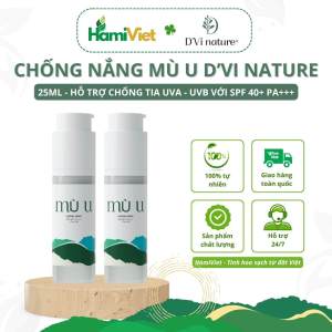 Chống nắng mù u DVi nature với SPF 40+ PA+++ chống lại các tia tử ngoại UVA và UVB của mặt trời gây hại cho da