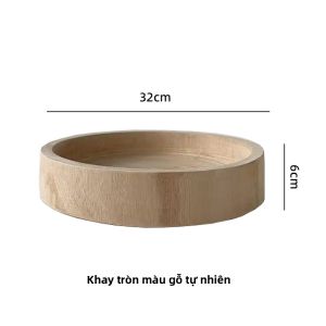 Bộ Trang Trí Nhà Vintage Bao Gồm Vại Sứ Và Khay Gỗ Zen