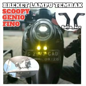 Breket Lampu Tembak D2 laser Scoopy Genio Fino jauh dekat putih kuning