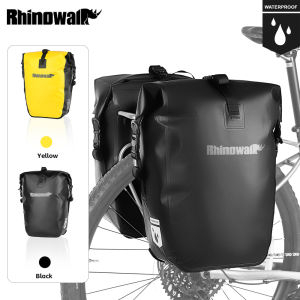 Rhinowalk Bicycle Rear Pannier Bag 100% Waterproof 25L Large Capacity Wear Resistant Quick-Release 2 Colors Cycling Travel Storage Luggage Shoulder Bag For MTB Road Bicycle