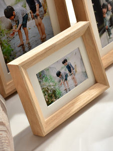 Solid Wood Picture Frame Baby Childrens Print Photo Hanging Wall 6 7 8 10 Inches Rectangle Shape Nordic Style Home Decor