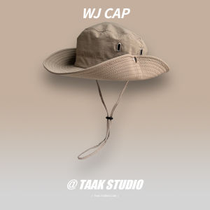 【WJ】Western Cowboy Hat Japanese Versatile Drawstring Fisherman Hat Outdoor Sunshade Camping Mountaineering Fishing Hat