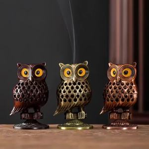 CANYAN | Lọ Đốt Tinh Dầu Hình Cú Mèo Bằng Kim Loại Vật Trang Trí Để Bàn Đồ Thủ Công Thời Trang Đồ Trang Trí Nhà Cửa Phụ Kiện Nhỏ Để Bàn