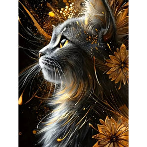 BILIBILI | Jigsaw Puzzle Stunning Cat Portrait With Flowers Art For Adults Perfect For Family Game Night And Brain Exercise