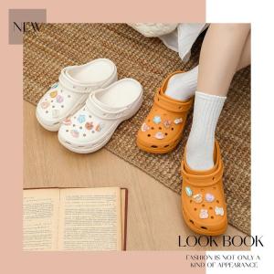 สดใสทุกก้าวกับรองเท้ารูพื้นหนา ลายการ์ตูนสดใส ใส่นุ่ม กันลื่นดี เหมาะเที่ยวทะเล ปรับสไตล์ได้หลายแบบ