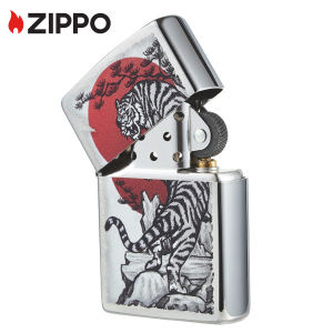 Zippo Asian Tiger Design Brushed Chrome Pocket Lighter | Zippo 29889( Lighter Without Fuel Inside )