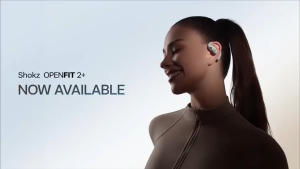 SHOKZ OPENFIT 2+ Air Conduction Open Ear headphones with Dolby Audio. T921-ST-BK/Black & T921-ST-GY. 11 hours of battery life Bluetooth 5.4 with multipoint & IP55-rated