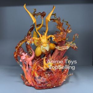 Bandai | 30cm Anime Pokemen Figure Charizard Family Action Figures Pvc Statue Desktop Ornamen Collection Model Toys Gifts
