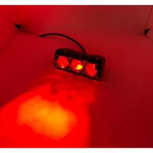 Lampu LED 3 Mata Mini Super Terang Full Alumunium warna putih kuning devil biru/merah