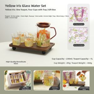 LOTUS BLUE | Gift Set for Various Occasions Glass Water Jug and Cups
