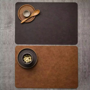 Nordic Style PU Leather Placemat Heat-Resistant Waterproof Pads Non-Slip Kitchen Dining PU Table Place Mats