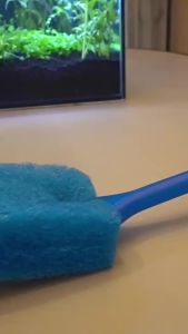 ZEO Double-Sided Aquarium Fish Tank Algae Cleaning Brush with Non-Slip Long Handle