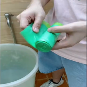 【BUY 10 TAKE 10】1roll=15pcs Trash Bags With Strings Garbage Bag With Handle Biodegradable Drawstring Rubbish Bag Pull Rope Garbage Bag Household Thickened Plastic Quality Kitchen Garbage Bag (Random) Cod