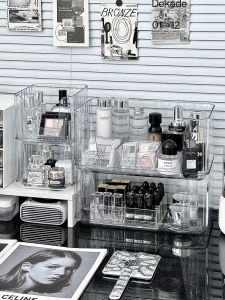 Hộp Đựng Mỹ Phẩm Acrylic Trong Suốt Để Bàn Trang Điểm Hộp Đựng Son Môi Nước Hoa Để Bàn Đựng Mỹ Phẩm Cho Phòng Ngủ Túi Đựng Đồ Dùng Cá Nhân Bằng Nhựa