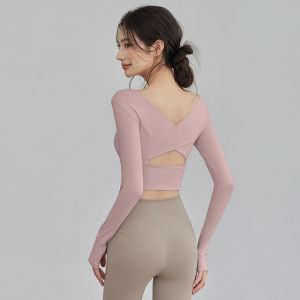 aziztas | Padded Long Sleeve Yoga Top For Running and Fitness