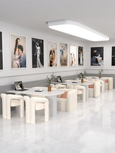 Cream Style Wedding Studio Film Selection Table and Chair Sofa Accessible Luxury Wedding Shop Beauty Salon Rest Area Reception and Negotiation Combination