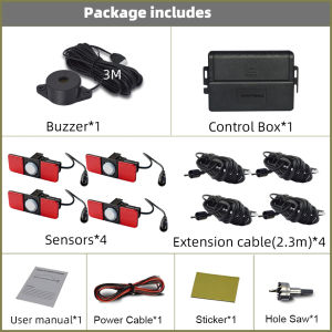 Parktron Parking Sensor Backup Radar Plane 4 Rear Sensor for Bumper Adjustable Depth To Assist Bumper Distance System