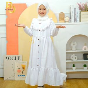 Terbaru Set Gamis Anak Warna Putih Gamis Renda Anak 1-10 Tahun