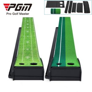 PGM Golf Putting Training Newest Design Detachable Portable 3m Mini Golf Putting Mat with Baffle and Automatic Ball Return Track for Home Office Indoor Outdoor Practice TL035
