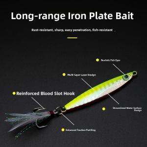 JINGQING | Long Cast Small Iron Plate Lure Kit Night Glow Bait for Fishing