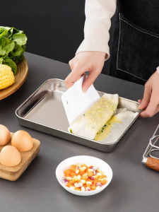 onlycook | Stainless Steel Steaming Tray Long Rectangular Plate