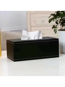 Leather Tissue Box Organizer 3 in 1 Remote Control Holder Pen Cup Multifunction Storage for Living Room Coffee Table 티슈 수납함