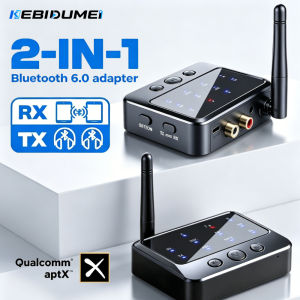 Kebidumei | KEBIDUMEI Bluetooth 6.0 Receiver Transmitter AptX HD/LL AAC Low Latency AAC 3.5mm AUX RCA Jack Wireless Audio Adapter For PC TV
