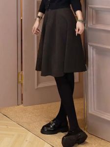 กระโปรงทรงเอเอวสูง กระโปรงทรงเอ กระโปรงทรงเอเข้ารูป ฤดูใบไม้ร่วง/ฤดูหนาว กระโปรงทรงเอเข้ารูปสั้น สไตล์หวานและเผ็ดร้อน