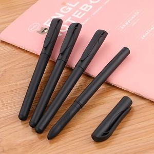 AI-A45 Pena Alat Tulis Kantor Sekolah Pens Black Import / Pulpen Hitam 0.7mm Motif Polos Tinta Hitam Simple Ballpoint