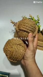 มังกี้ฟิสต์ ลูกบอลเชือก ตกแต่งบ้านแนวทะเล พร็อพตกแต่งรีสอร์ท/วิลล่า พร็อพตกแต่งแนวทะเล พร้อมส่งจากกรุงเทพฯ