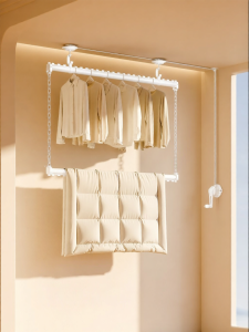MINGZHI | Hand Crank Adjustable Drying Rack for Home 2 Bars