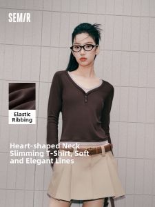 Semir | Long Sleeve Contrasting Colors Two-tone Illusion Tightly Fitted T-shirt