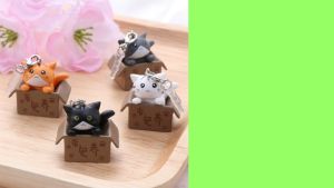 พวงกุญแจ จี้การ์ตูนแมวน่ารัก สําหรับห้อยกระเป๋า พวงกุญแจ รถยนต์