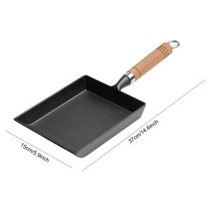 Japanese Cast Iron Pan Frying Tamagoyaki Omelette Black Non Stick Pan Fry Egg Pancake Kitchen Pot Cover Gas Cooker Induction