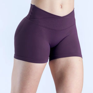 WAREBALL 3" Shorts Women Fitness Sports Biker Shorts Cross Waist Gym Workout Scrunch Butt Yoga Seamless Leggings