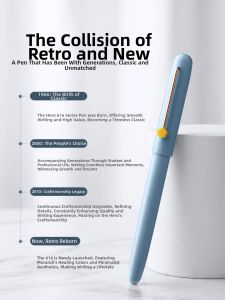 HERO | Elegant Antique Fountain Pen 0.38mm Replaceable Ink Reservoir Custom Engraving