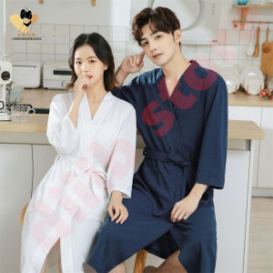 DS เสื้อคลุมอาบน้ำ ผ้าหลวมวาฟเฟิล ชุดคลุมอาบน้ำรังผึ้ง เสื้อกำมะยี่ไหม เกรดโรงแรม5ดาว  เสื้อคลุมอาบน้ําสําหรับผู้ชายและผู้หญิง Bathrobe M-XL ใส่ได้100kg