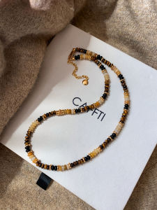 CAFFTI | Vintage Luxury Natural Tiger Eye Stone Necklace