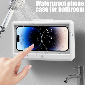Bathroom Shower Mobile Phone Holder Waterproof Sealing Touchable Phone Case Wall Mounted Storage Stand Shelf