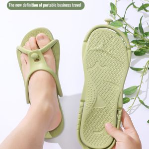 【HOT】Portable Travel Soft Bottom Slippers Foldable Home Bath Portable Couple