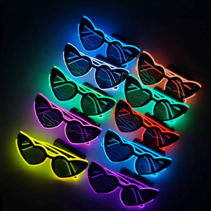Wireless-driven Hearts led Glowing Glasses Party Performance ktv Bar disco atmosphere flash props online celebrity led Glowing G