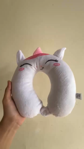 Bantal Leher Anak Kartun Lucu Imut Bantal Sandaran Anak Busa Travel Halus dan Empuk Karakter Dino Unicorn Piggy Dog Bear