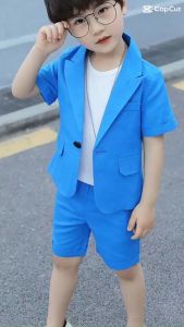 Bộ quần áo trẻ em phong cách bộ đồ ngắn tay hai mảnh đẹp trai xu hướng nhỏ quý ông với trẻ em - T3