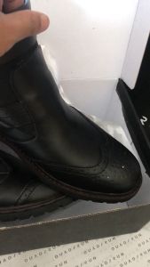 Sepatu Boots Kulit Pria Matte Black Brogue Casual Jumbo Big Size (39-52) Growl OBVIOUS